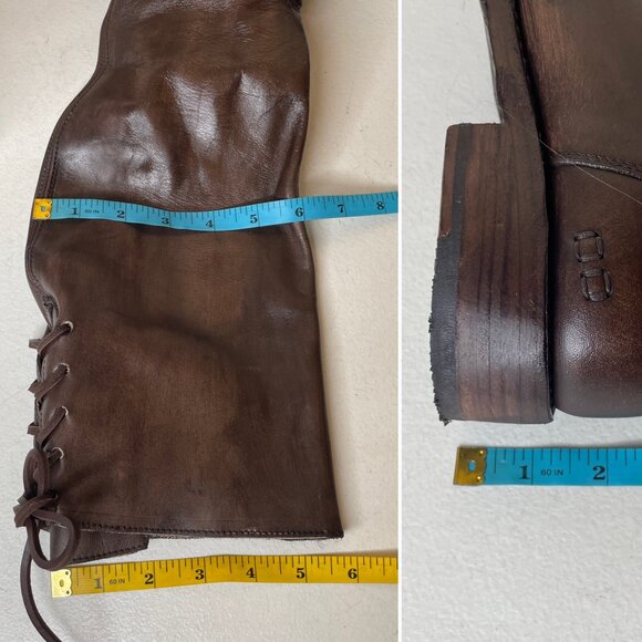 BED STU Manchester Distressed Brown Leather Tall Riding Boots BedStu Size 6.5 - Picture 15 of 16